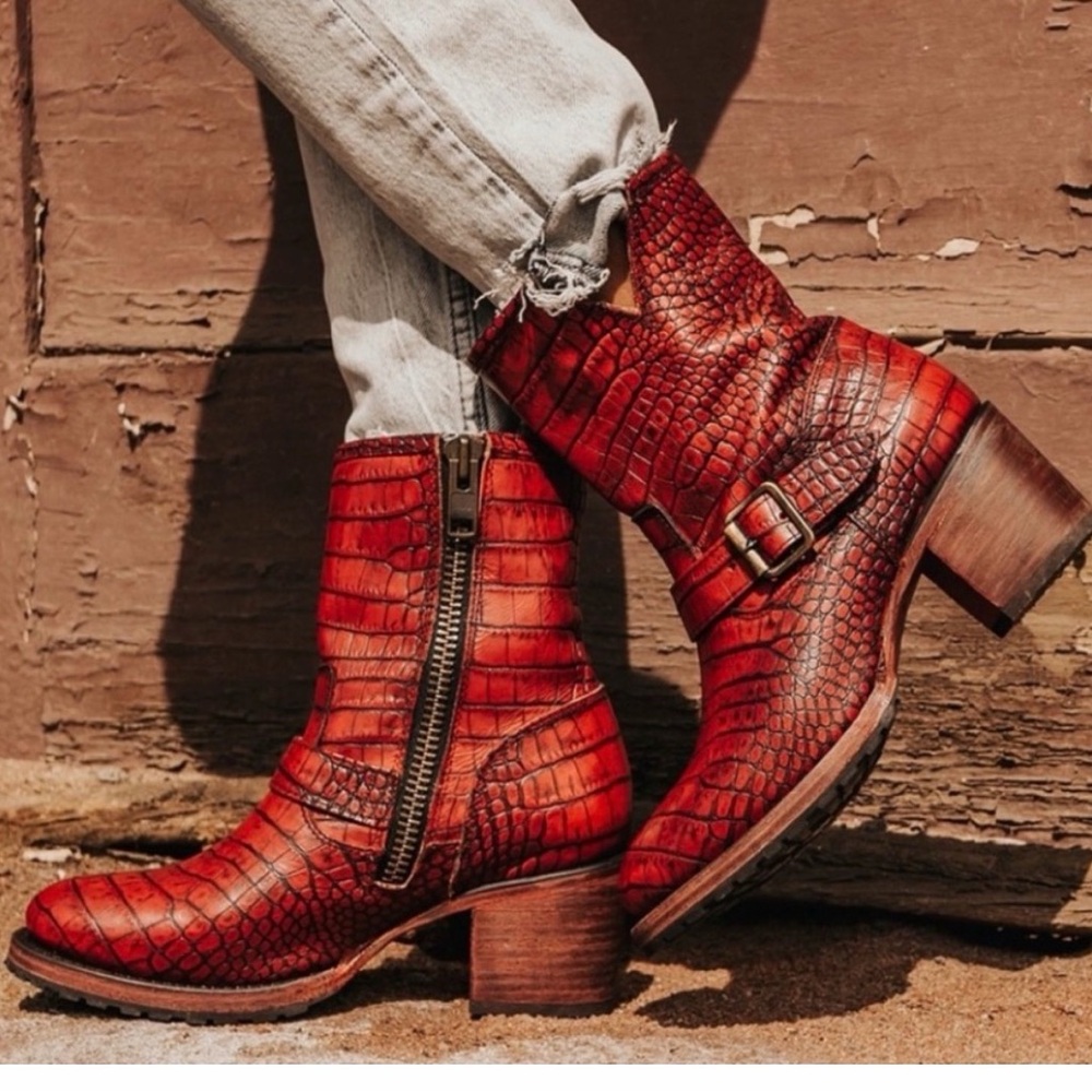 Freebird by Steven Red Croc Carlito Boots 7